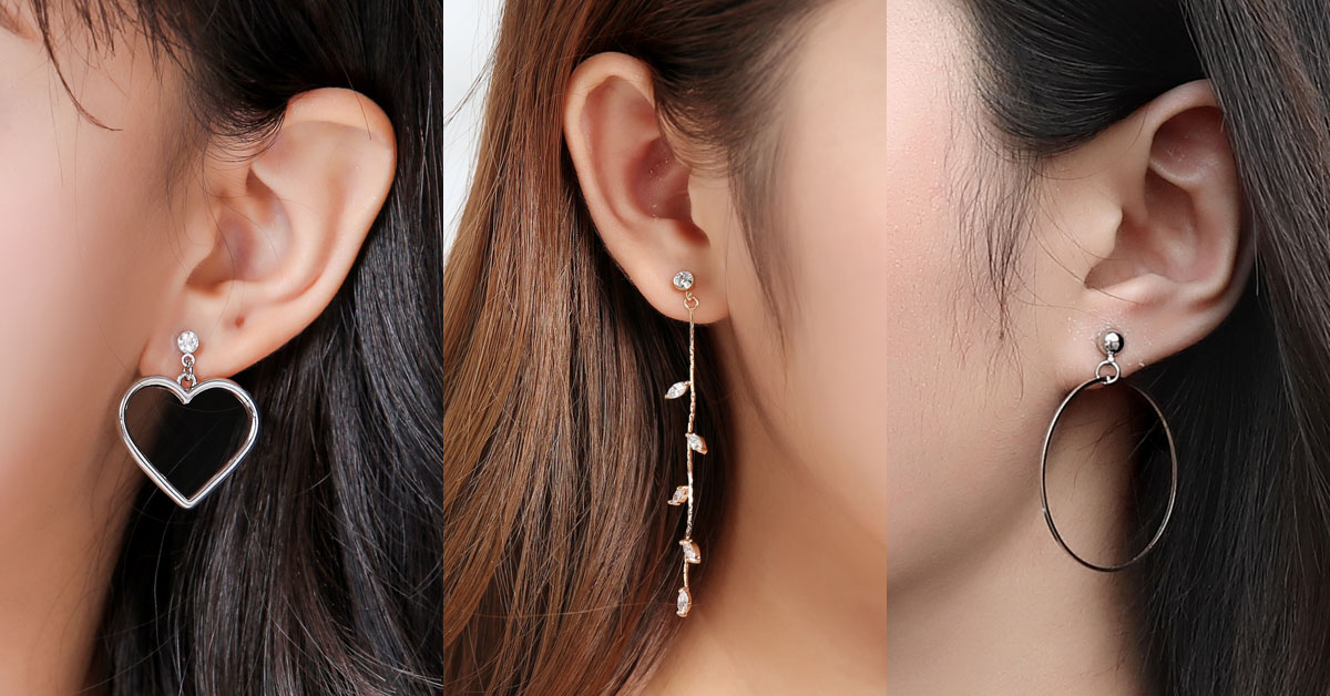 方形耳朵形狀適合圓滑的耳環類型來修飾耳朵形狀！