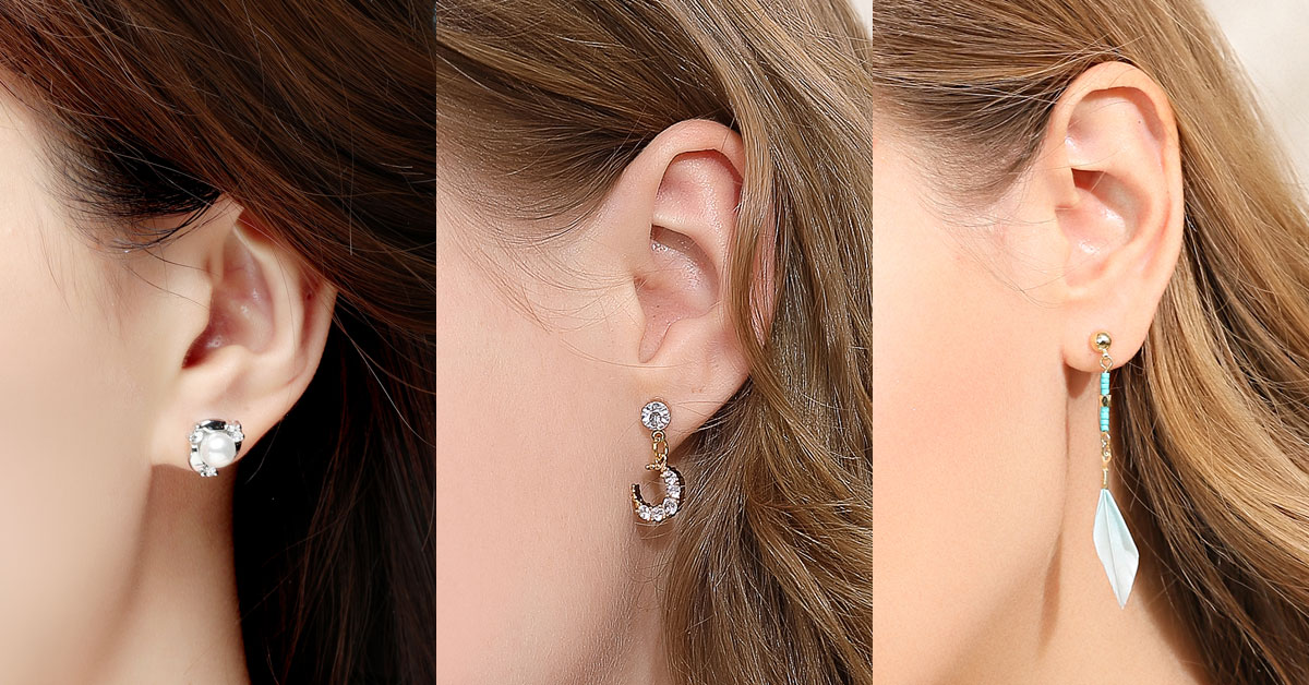 尖耳的女孩適合垂墜式或是小巧的耳釘類型耳環來妝點耳廓！