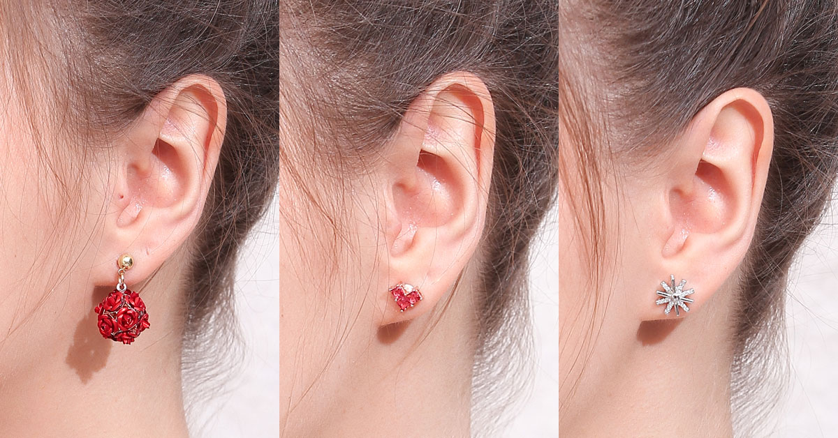 細長耳朵形狀適合圓滑的耳環造型來潤飾耳朵曲線！