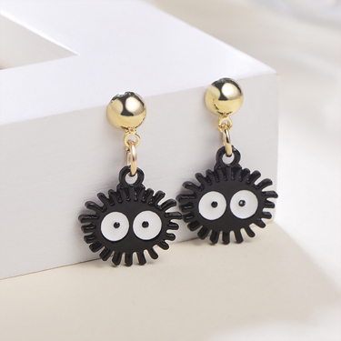 可愛卡通小海膽-無耳洞黏貼式耳環