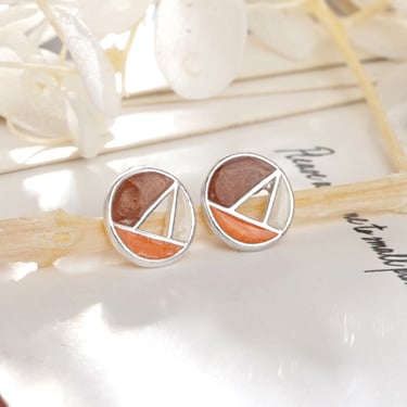 簡約幾何風-無耳洞黏貼式耳環