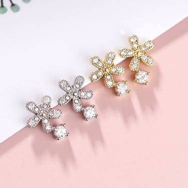 花之絢麗-無耳洞黏貼式耳環