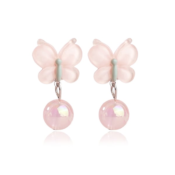 蝴蝶幻彩光珠-無耳洞黏貼式耳環