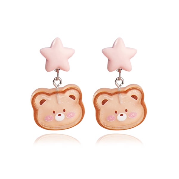 軟萌熊熊-無耳洞黏貼式耳環