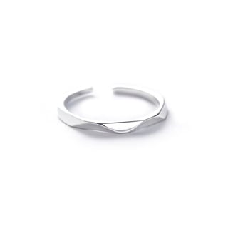 清新日常幾何切面開口戒指純銀-OSMAR飾品