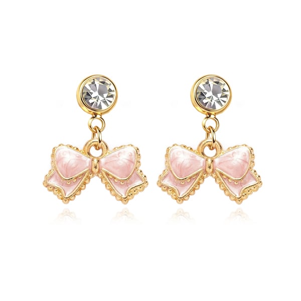 閃耀甜心蝴蝶結黏貼式耳環