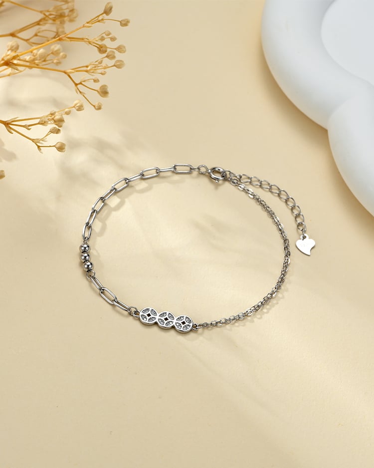 珠幣交織手鍊[純銀] 場景展示