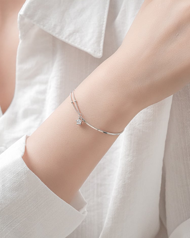 心願星語手鍊[純銀] 模特展示