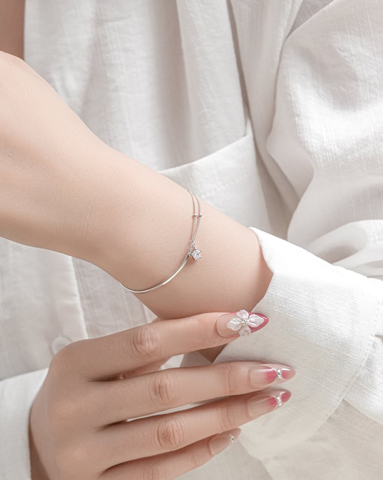 心願星語手鍊[純銀] 模特展示