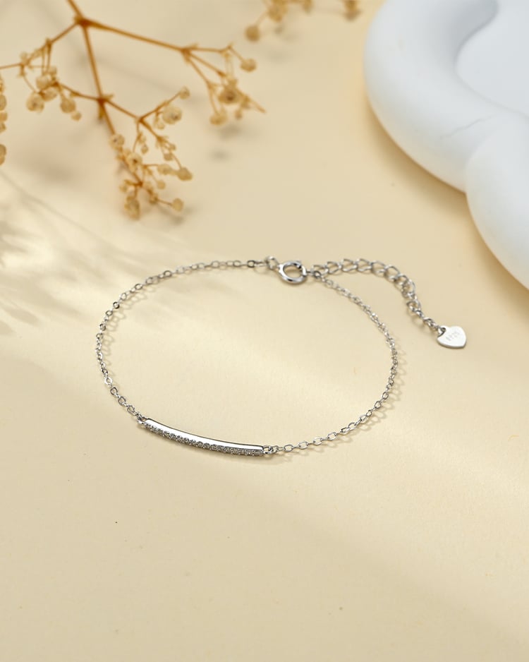 雙鏈光澤手鍊[純銀] 場景展示