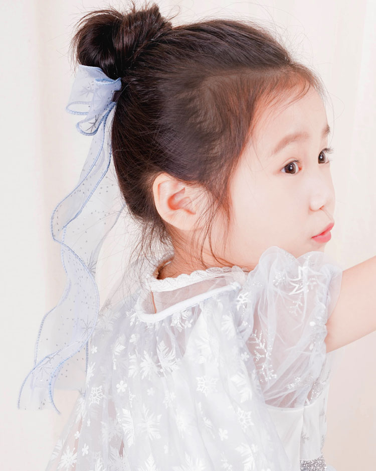 夢幻公主日系蝴蝶結蕾絲髮夾 模特兒展示