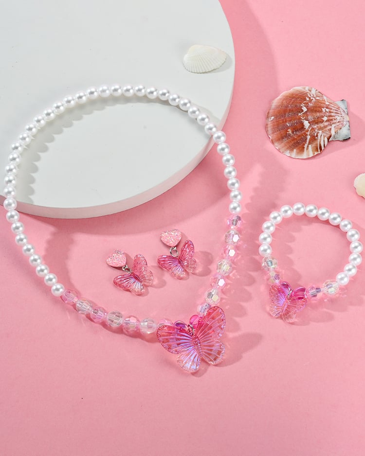 珍珠幻彩蝴蝶黏貼式耳環飾品盒 (4件組) 場景展示