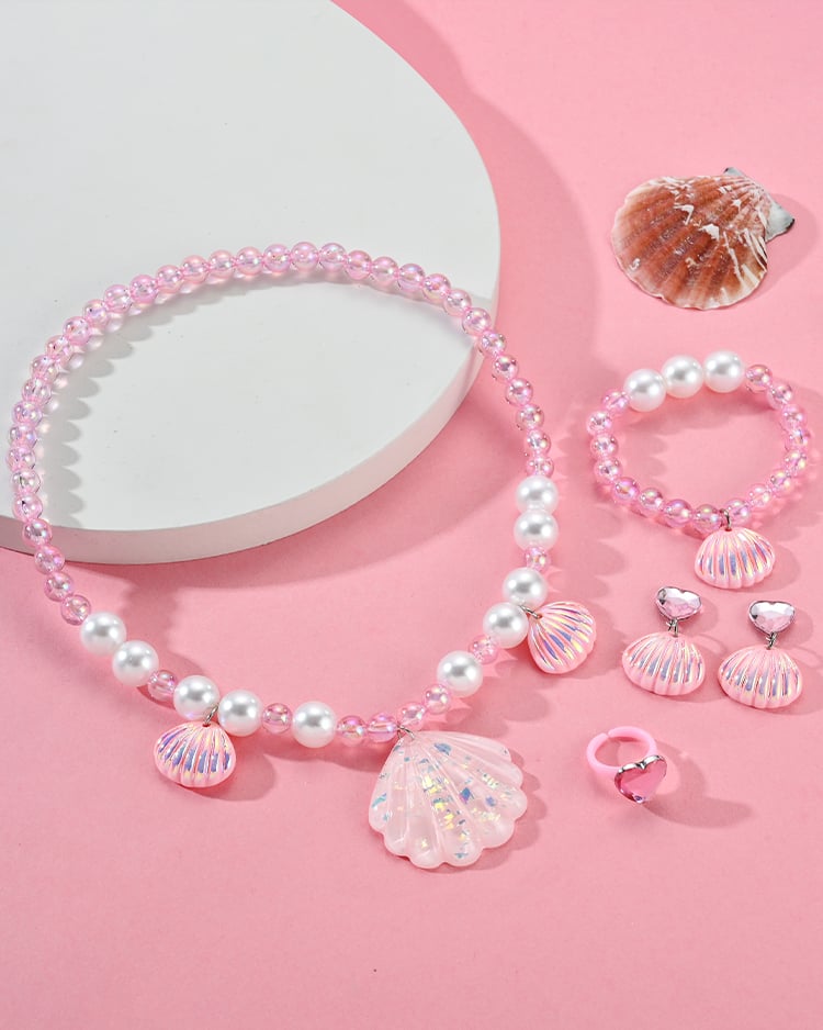 夢幻海洋貝殼黏貼式耳環飾品盒 (4件組) 場景展示