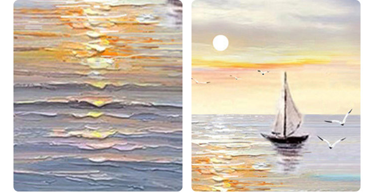 日出海面 | 手繪油畫 場景展示