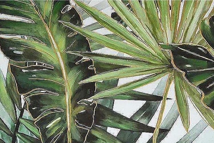 芭蕉葉| 手繪油畫[OPT026] - 禾岩藝廊｜線上買油畫掛畫最推薦的品牌 