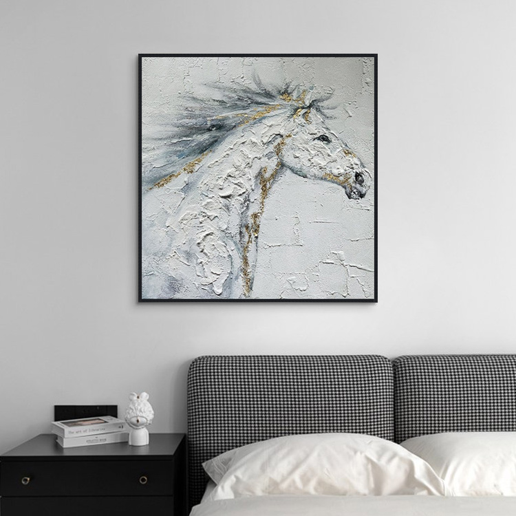 風中的白馬 | 手繪油畫 場景展示