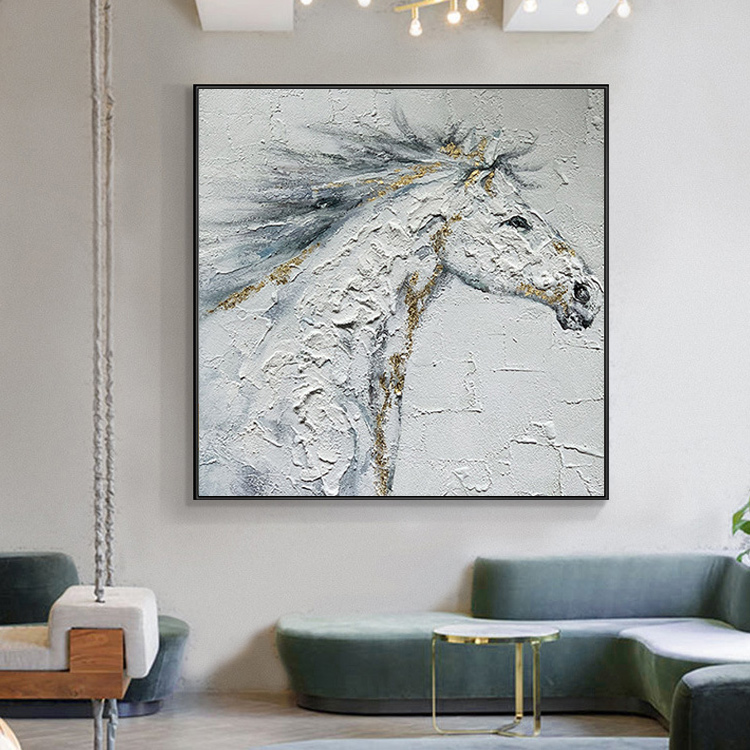 風中的白馬 | 手繪油畫 場景展示