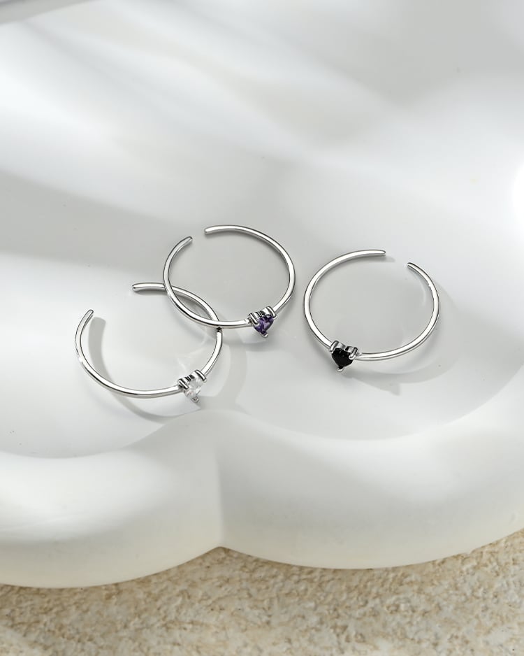 經典心鑽開口戒指[純銀] 場景展示