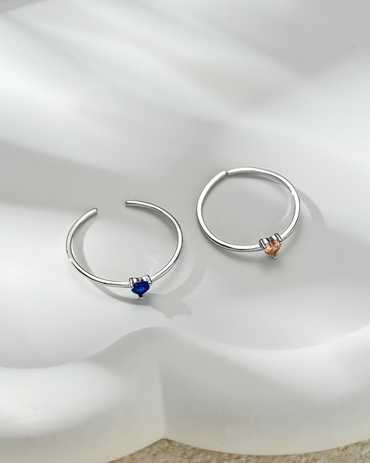 經典心鑽開口戒指[純銀] 場景展示