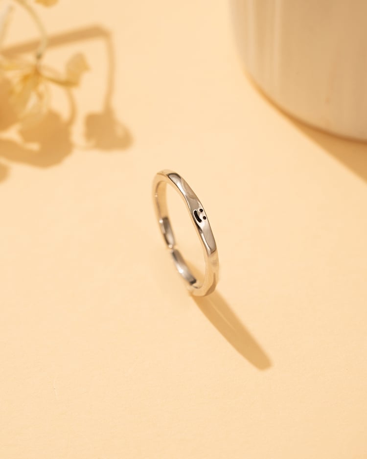 小可愛微笑開口戒指[純銀] 場景展示