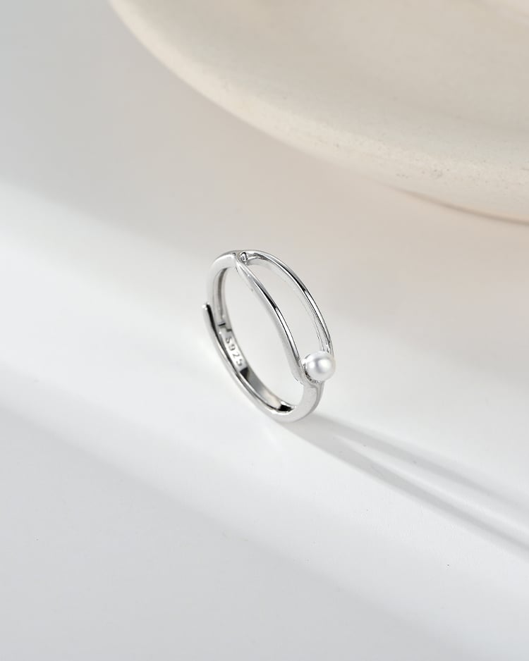 純粹珍珠開口戒指[純銀] 場景展示