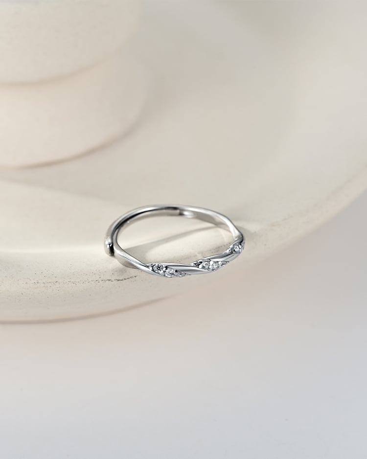 流光星爍開口戒指[純銀] 場景展示