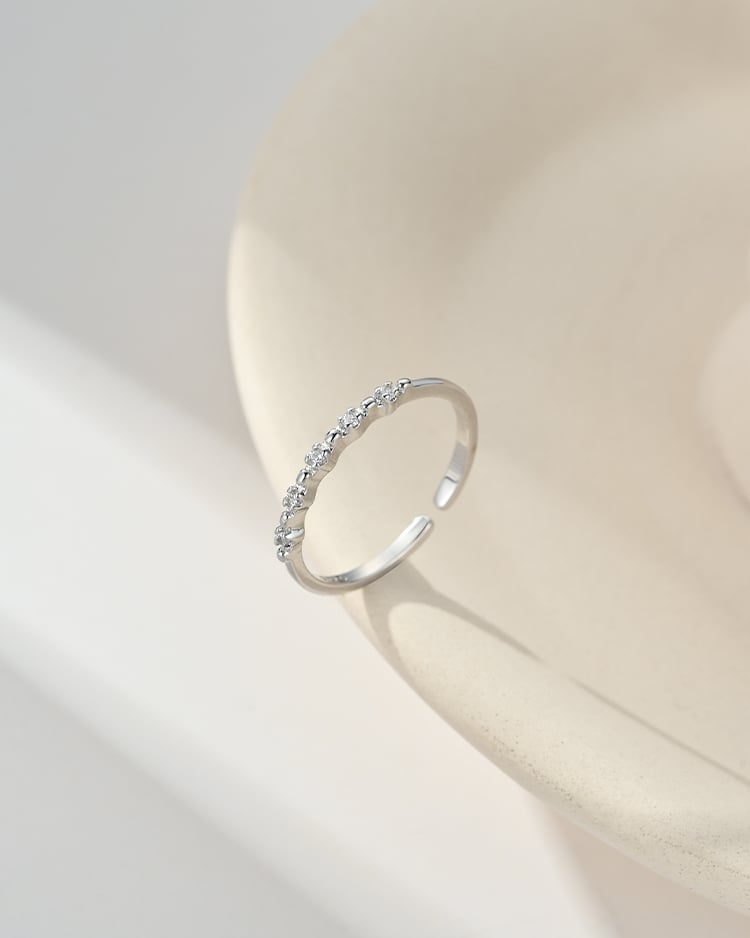 微光閃閃開口戒指[純銀] 場景展示