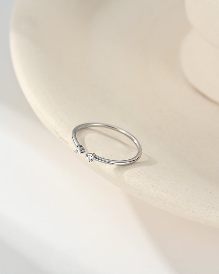 雙星相遇開口戒指[純銀] 場景展示