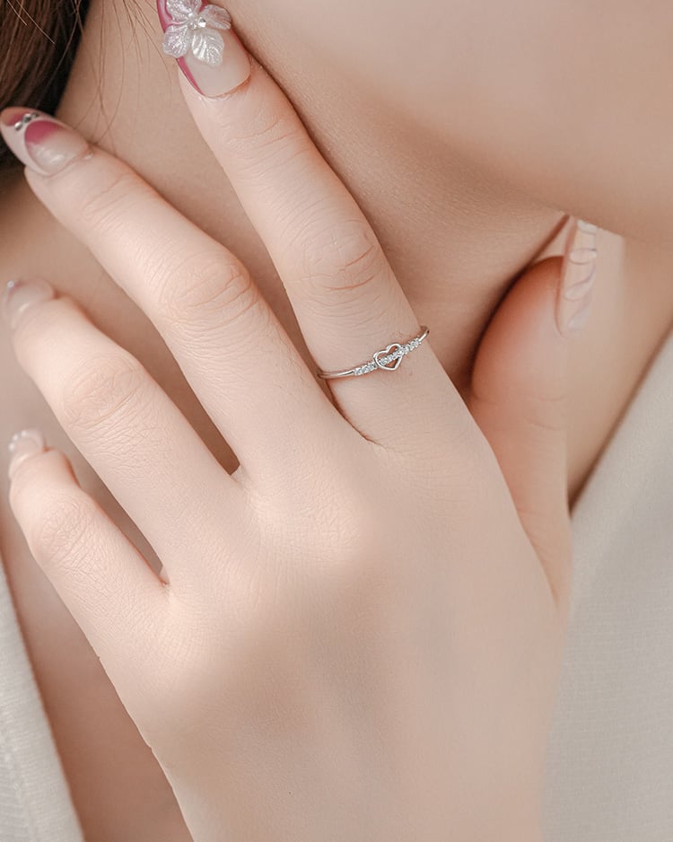 初戀的滋味開口戒指[純銀] 模特兒展示