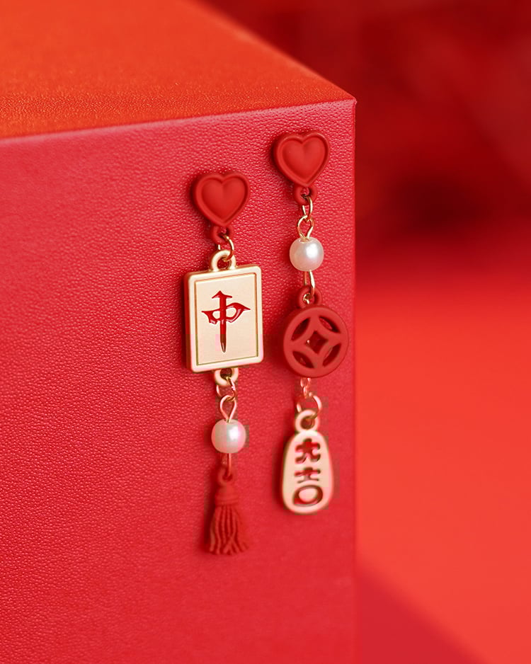 大吉大利喜運新年 耳針/無耳洞黏貼式耳環 場景展示