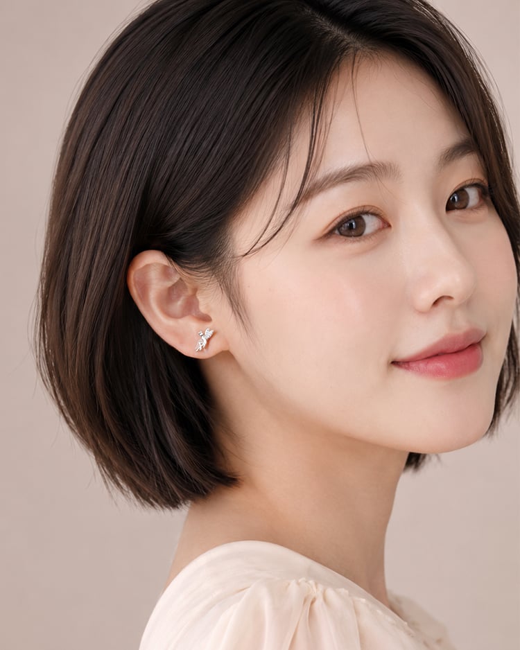 仙女羽翼 耳針/無耳洞黏貼式耳環 模特兒展示