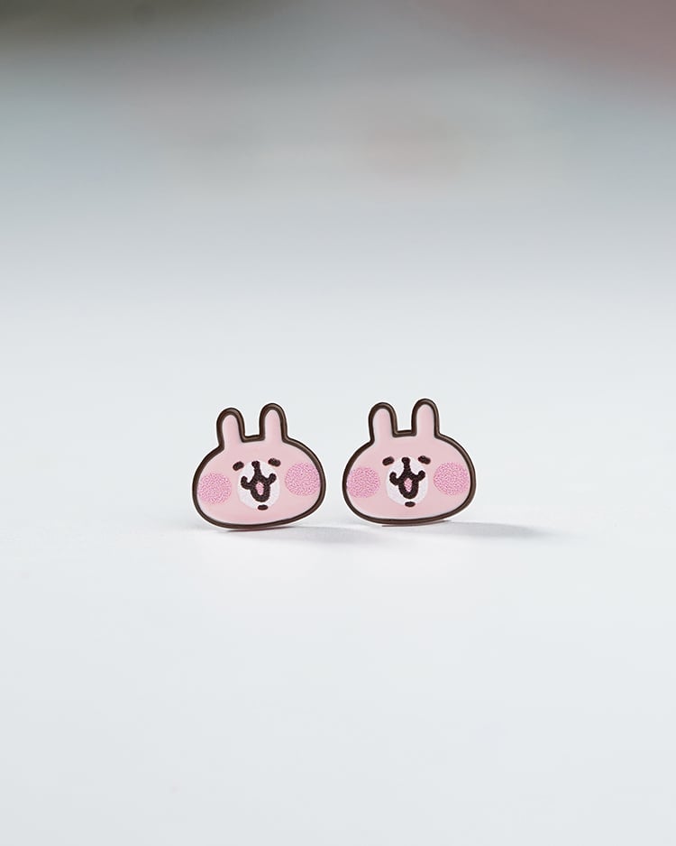 卡娜赫拉的小動物 粉紅兔兔系列 天天開心 無耳洞黏貼式耳環 場景展示