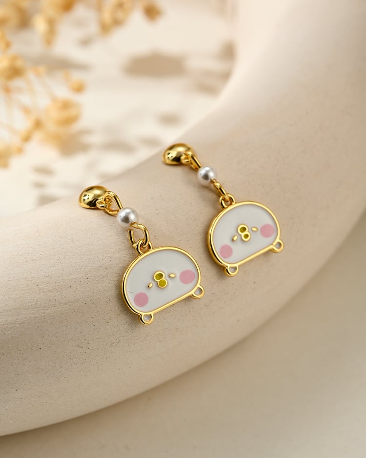 卡娜赫拉的小動物 甜美珍珠P助 無耳洞黏貼式耳環 場景展示