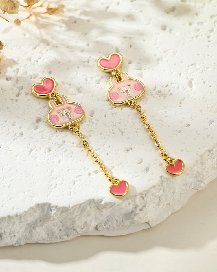 卡娜赫拉的小動物 戀愛細鍊兔兔 無耳洞黏貼式耳環 場景展示