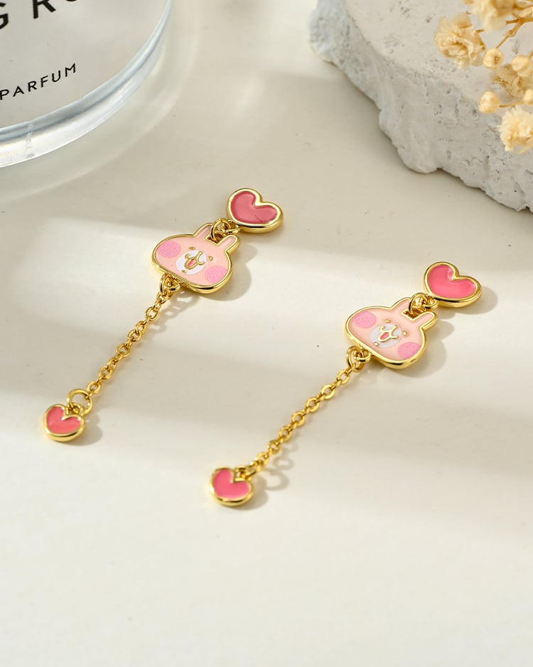 卡娜赫拉的小動物 戀愛細鍊兔兔 無耳洞黏貼式耳環 場景展示