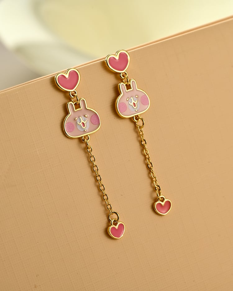 卡娜赫拉的小動物 戀愛細鍊兔兔 無耳洞黏貼式耳環 場景展示