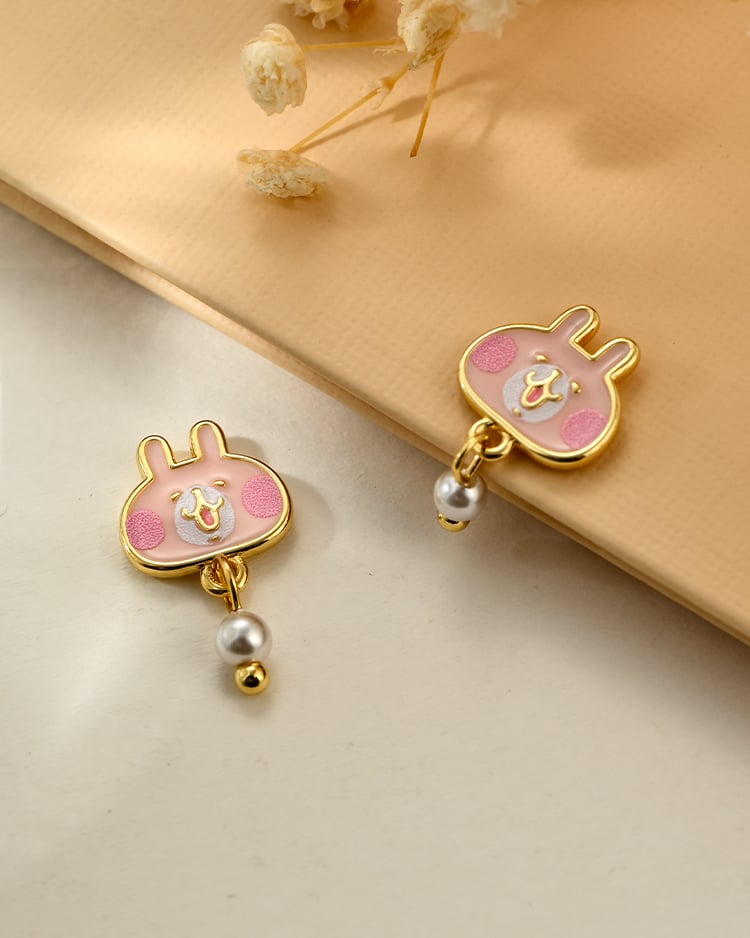 卡娜赫拉的小動物 兔兔小珍珠 無耳洞黏貼式耳環 場景展示