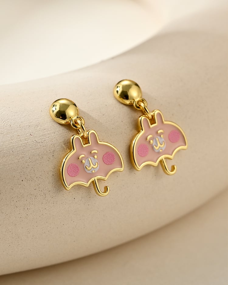 卡娜赫拉的小動物 兔兔小傘 無耳洞黏貼式耳環 場景展示