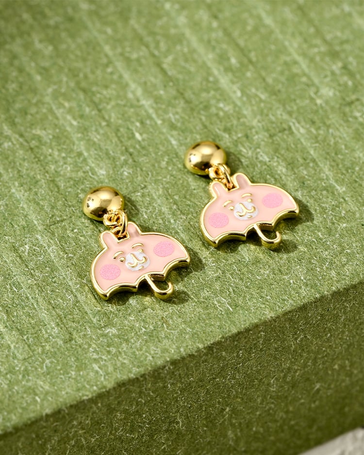 卡娜赫拉的小動物 兔兔小傘 無耳洞黏貼式耳環 場景展示