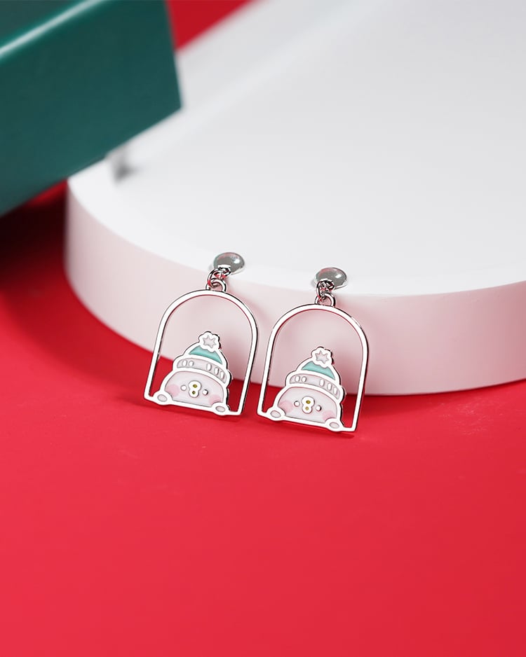 卡娜赫拉的小動物 聖誕P助小屋 無耳洞黏貼式耳環 場景展示