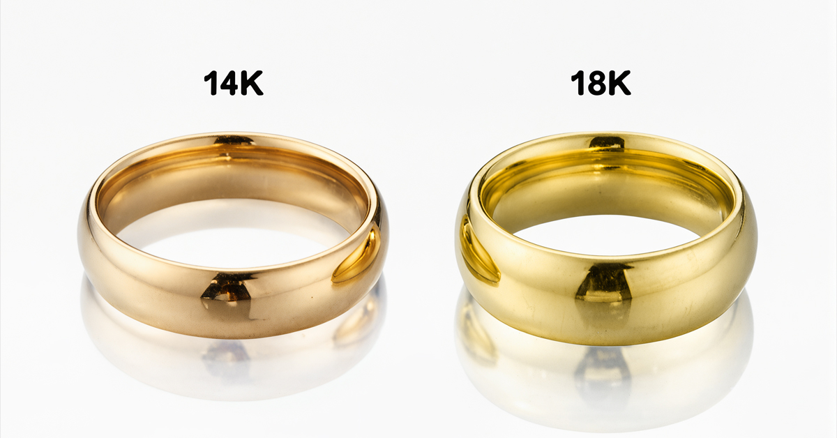 14K金與18K金飾品比較圖