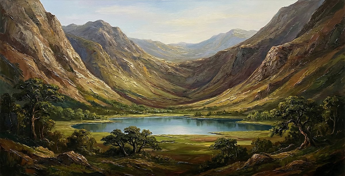 聚寶盆風水油畫-客廳招財畫