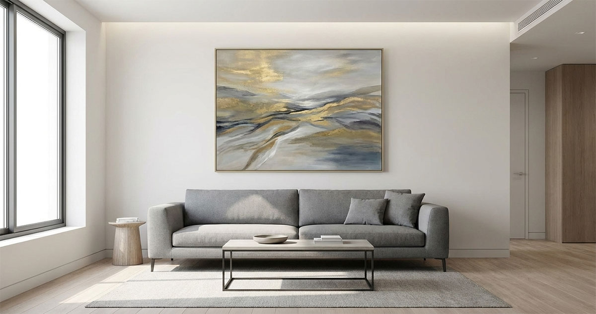 現代簡約風裝潢搭配風水畫