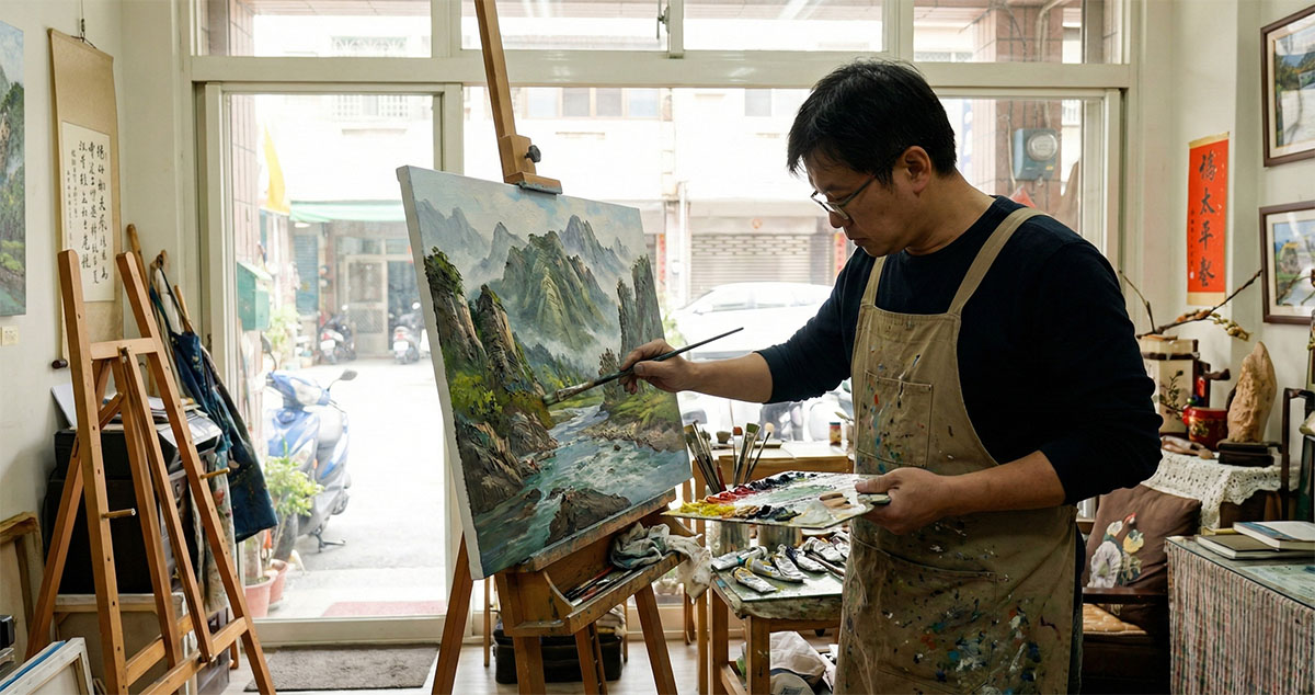 手繪油畫與印刷品的質感差異