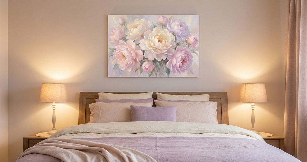 臥室掛牡丹畫-招桃花旺姻緣