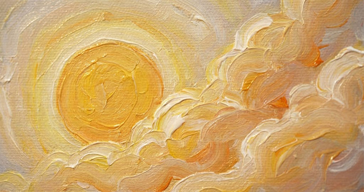 手繪油畫陽光質感特寫