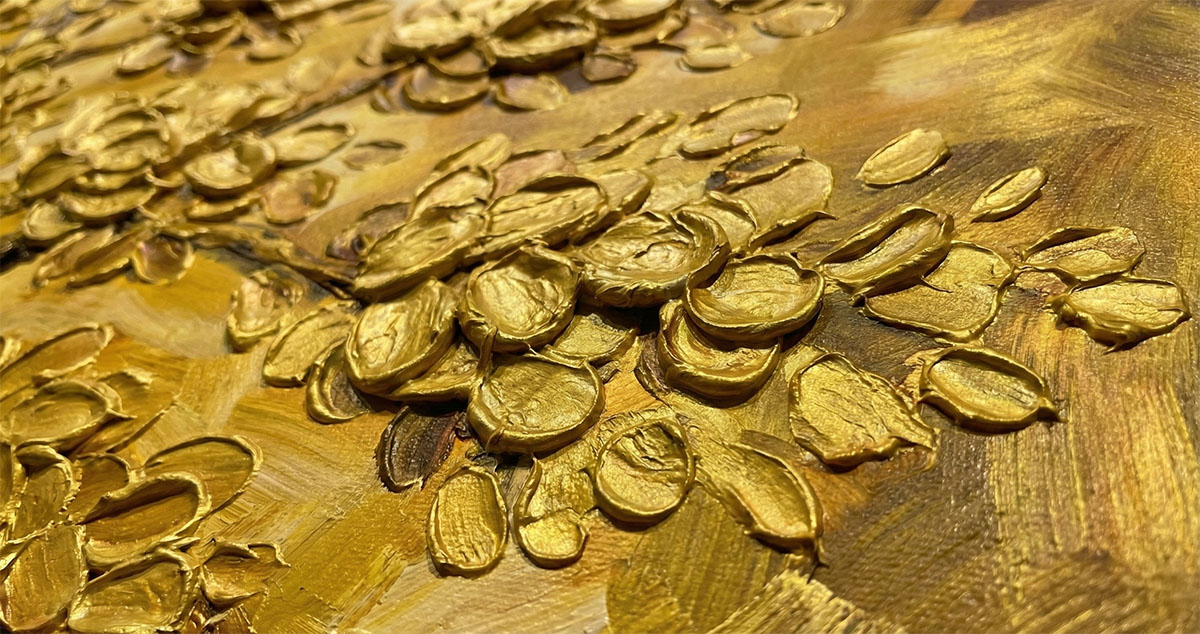 手繪油畫顏料堆疊質感特寫