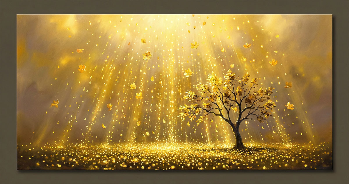 黃金雨招財風水畫-天降橫財