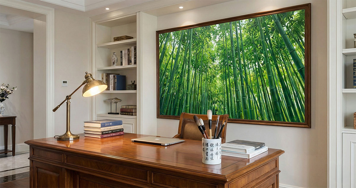書房掛竹子畫-文昌位佈局