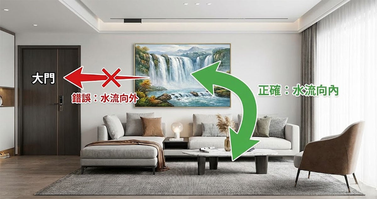 風水畫水流方向示意圖